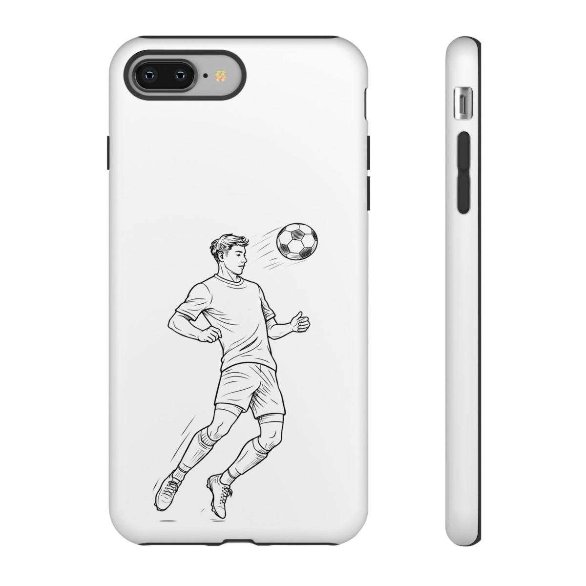 Phone Case, Football Chest-control Minimalist sketch Design, Tough Case