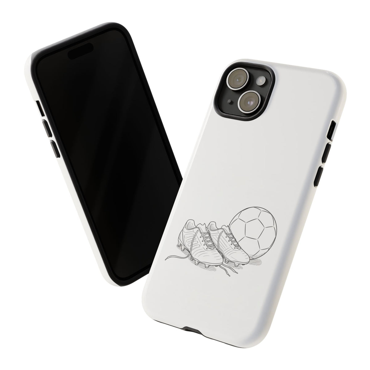 Phone Case, Football Boots & Ball Sketch , Tough Case