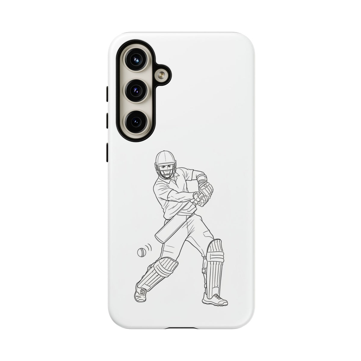Phone Case, Cricket Batsman Sketch, Tough Case
