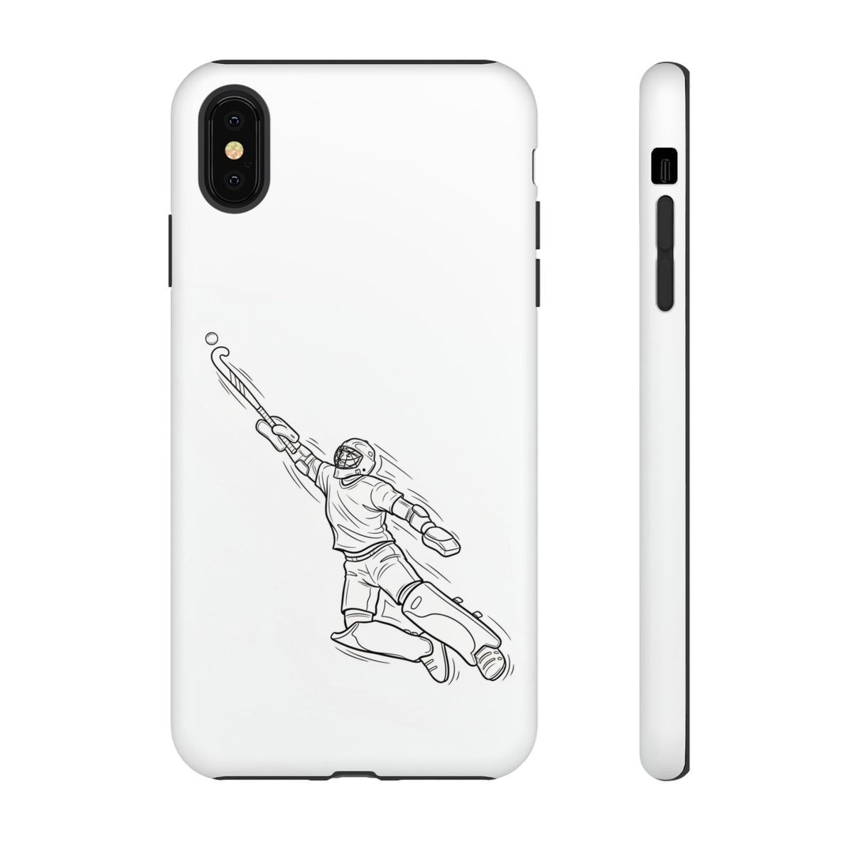 Hockey Goalkeeper Sketch Phone Case — Minimalist Sports Protective Cover