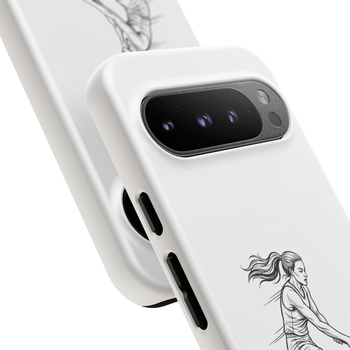 Phone Case, Hockey, Female  Player Minimalist sketch design, Tough Case