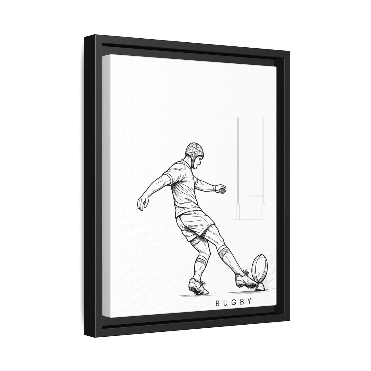Print, Rugby Conversion Kick, Matte Canvas Print Framed Art