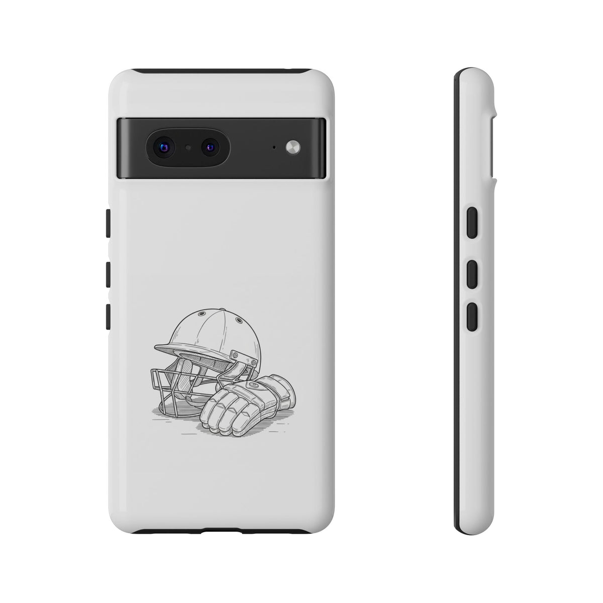 Phone Case, Cricket Gloves & Helmet Sketch, Tough Case