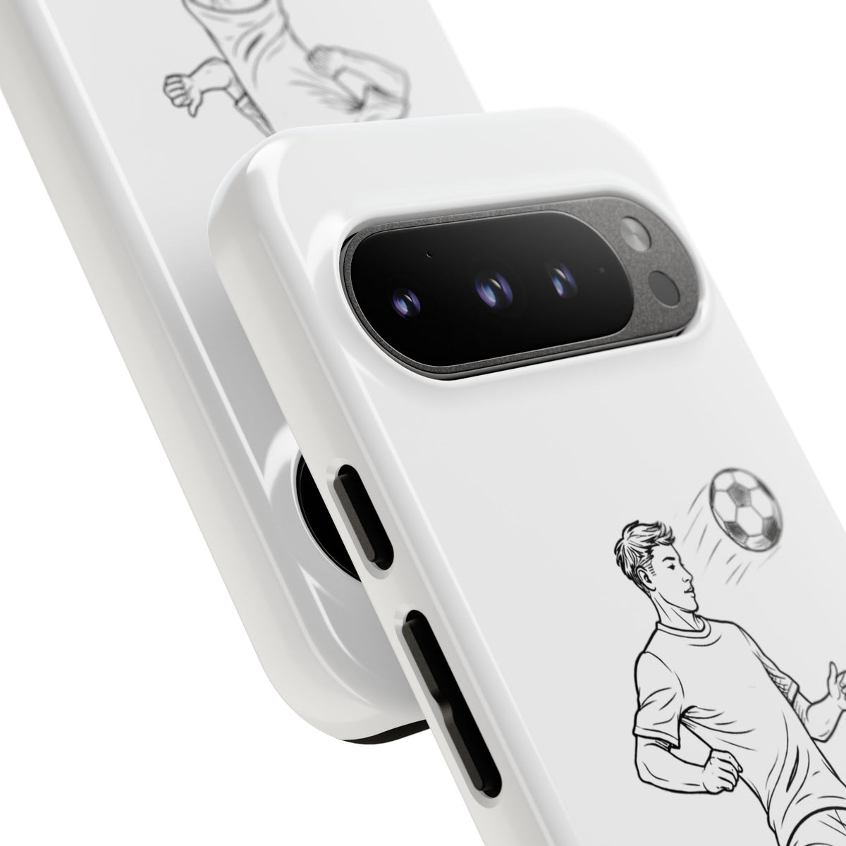Phone Case, Football Chest-control Minimalist sketch Design, Tough Case