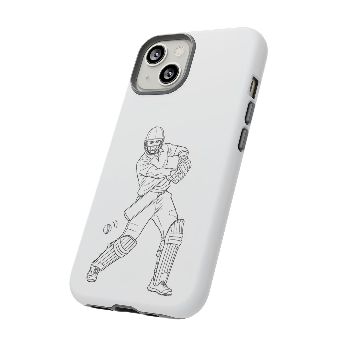 Phone Case, Cricket Batsman Sketch, Tough Case