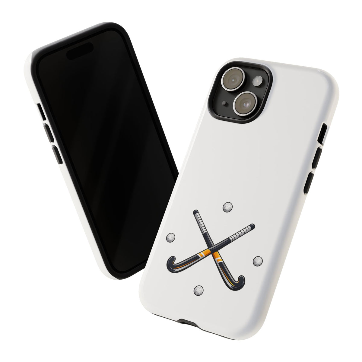 Phone Case, Hockey Crossed Sticks & Balls Design, tough Case