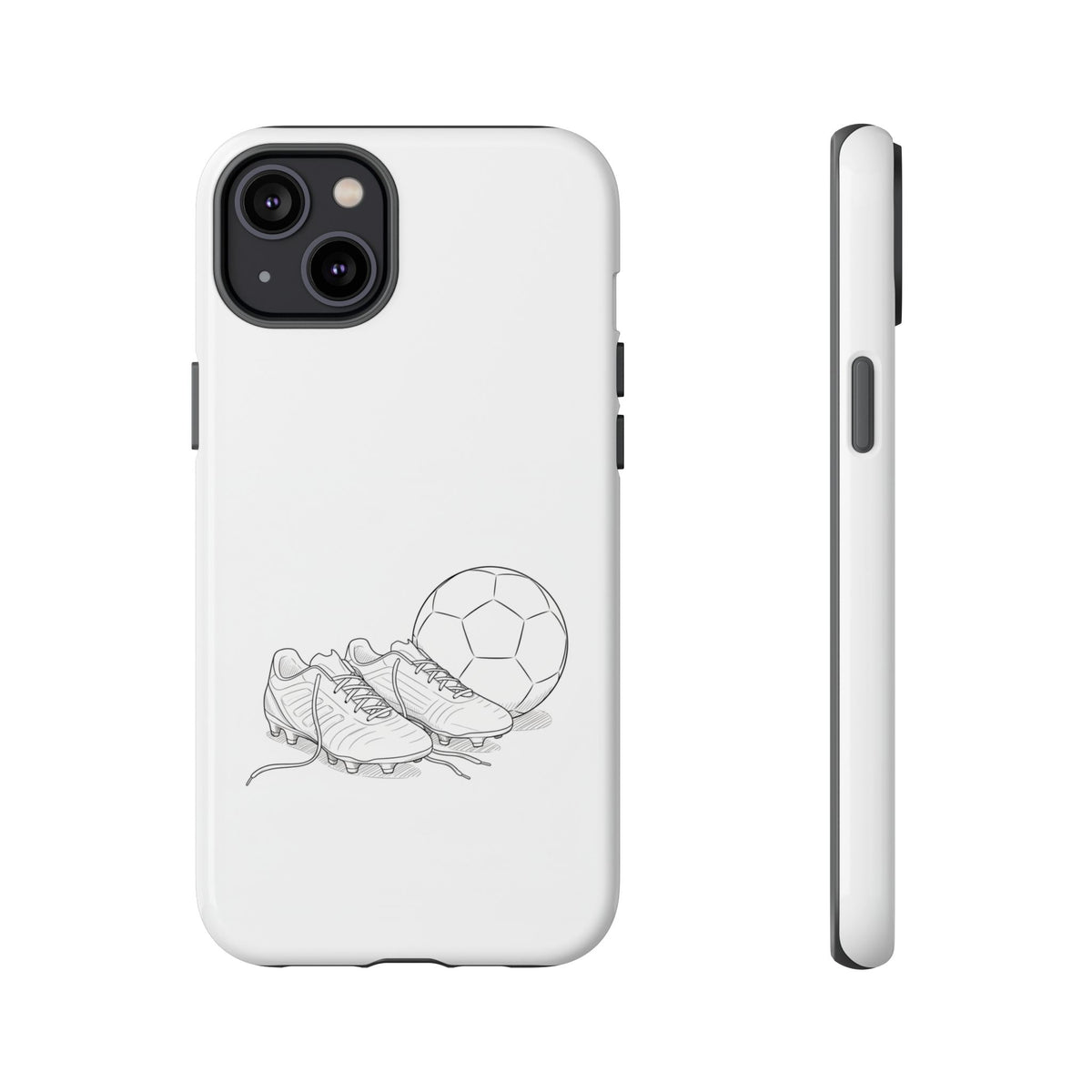 Phone Case, Football Boots & Ball Sketch , Tough Case
