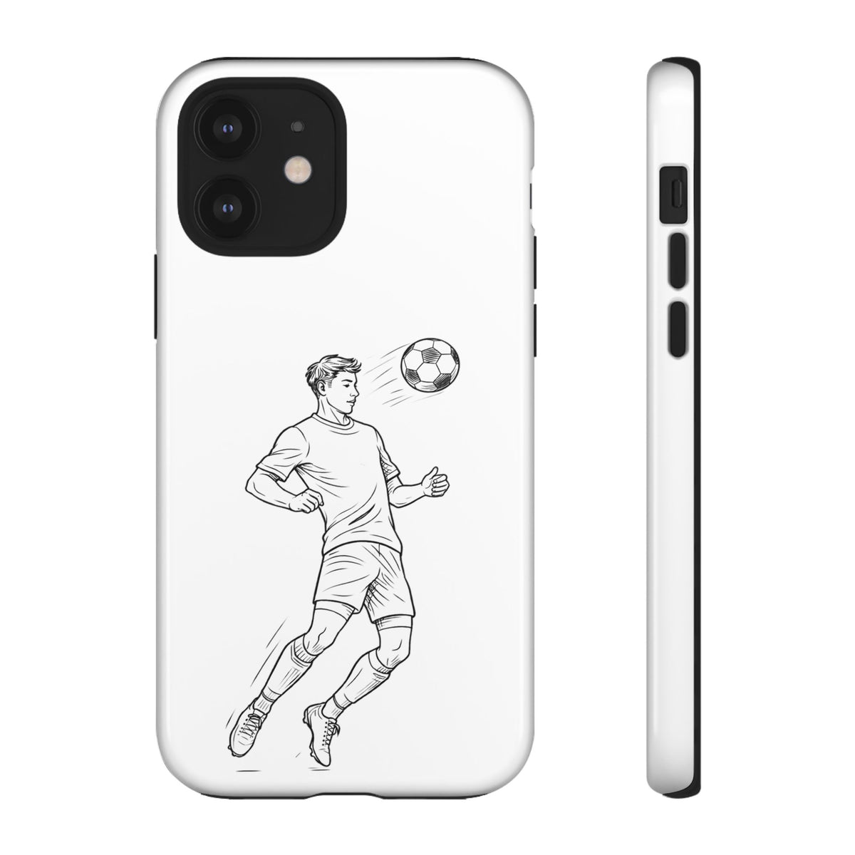 Phone Case, Football Chest-control Minimalist sketch Design, Tough Case