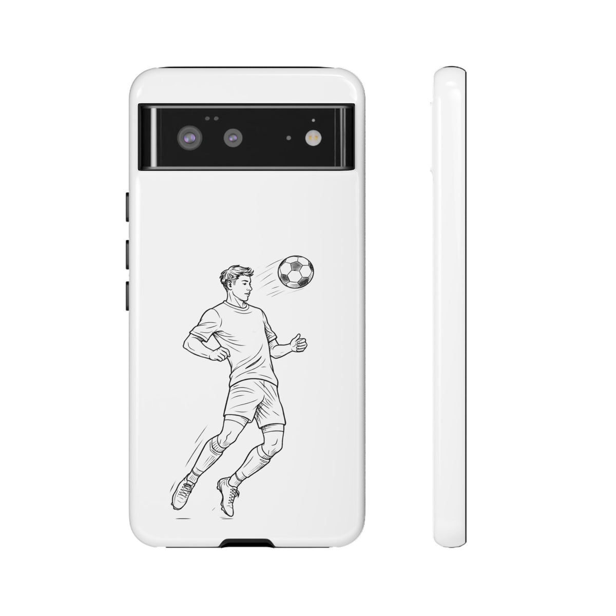 Phone Case, Football Chest-control Minimalist sketch Design, Tough Case