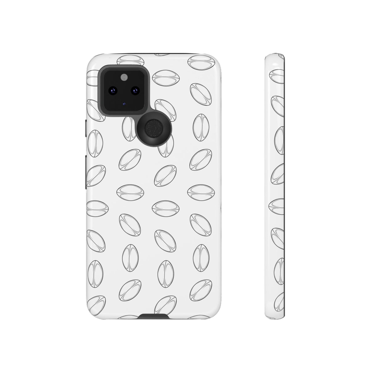Phone Case, Rugby Ball Minimalist Sketch Pattern, Tough Case