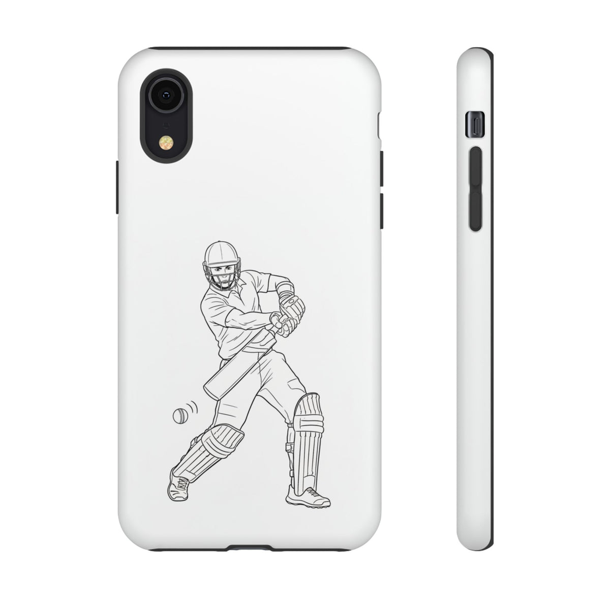 Phone Case, Cricket Batsman Sketch, Tough Case