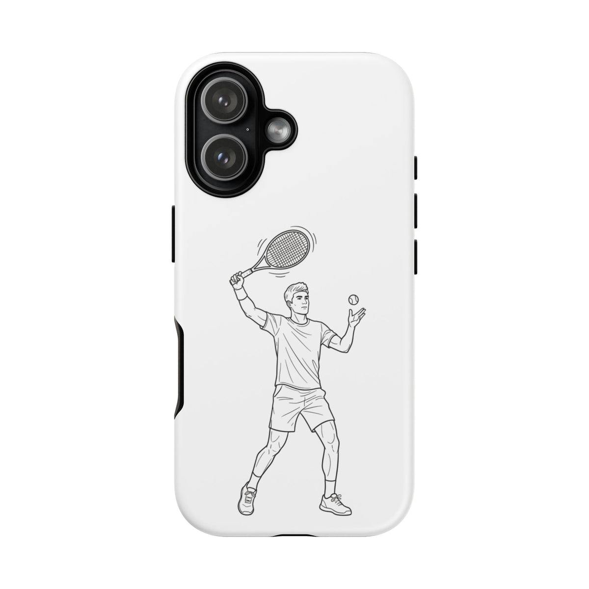 Phone Case, Racket Sports, Tennis Player overhead shot Design, Tough Case