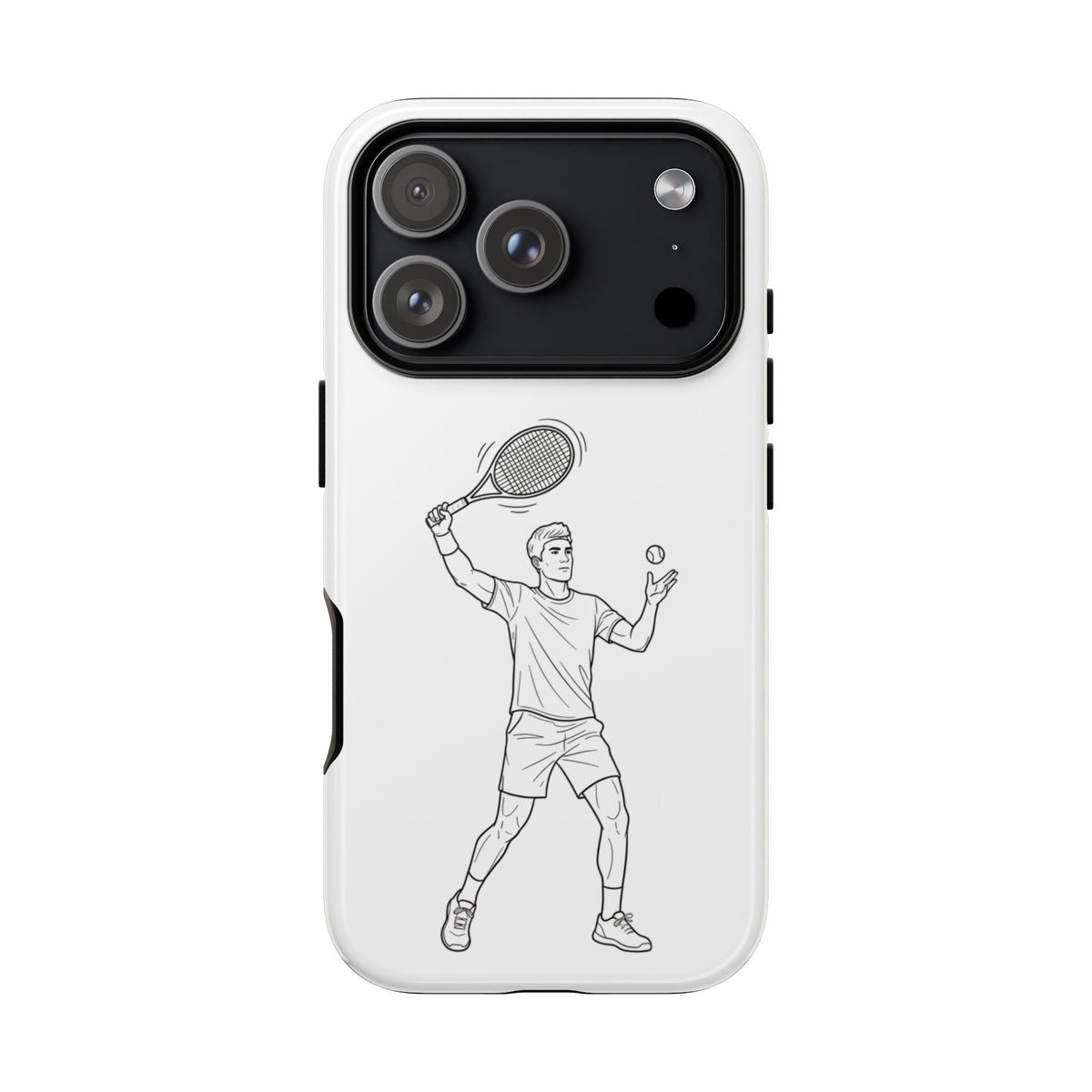 Phone Case, Racket Sports, Tennis Player overhead shot Design, Tough Case