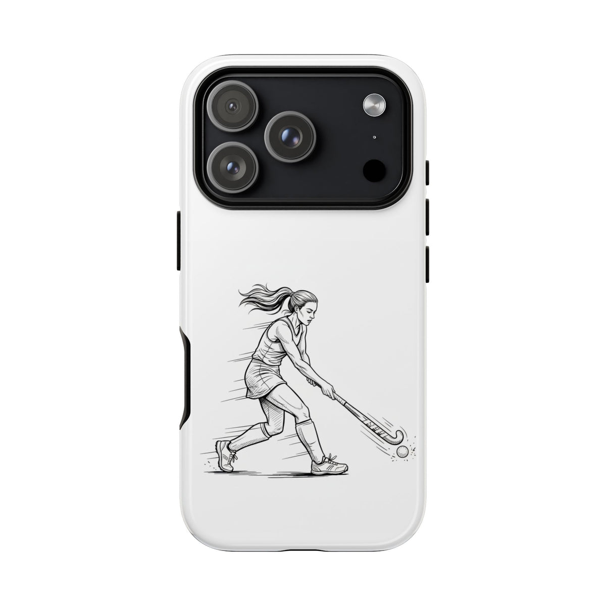 Phone Case, Hockey, Female  Player Minimalist sketch design, Tough Case