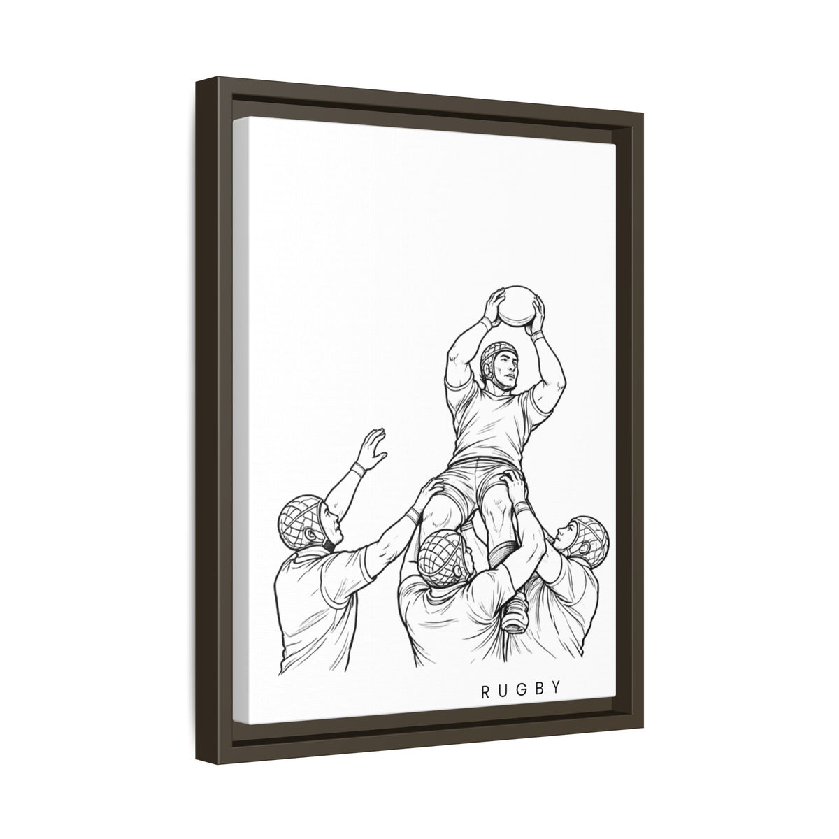 Print, Rugby Line-Out, Matte Canvas Print Framed Art