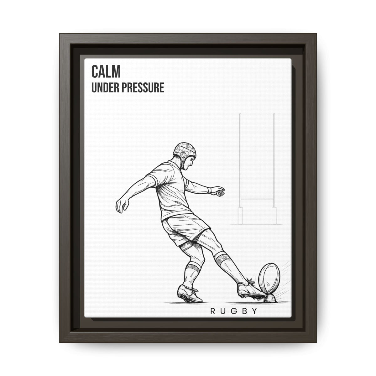 Print, Rugby Conversion Kick - Calm Under Pressure, Matte Canvas Print Framed Art