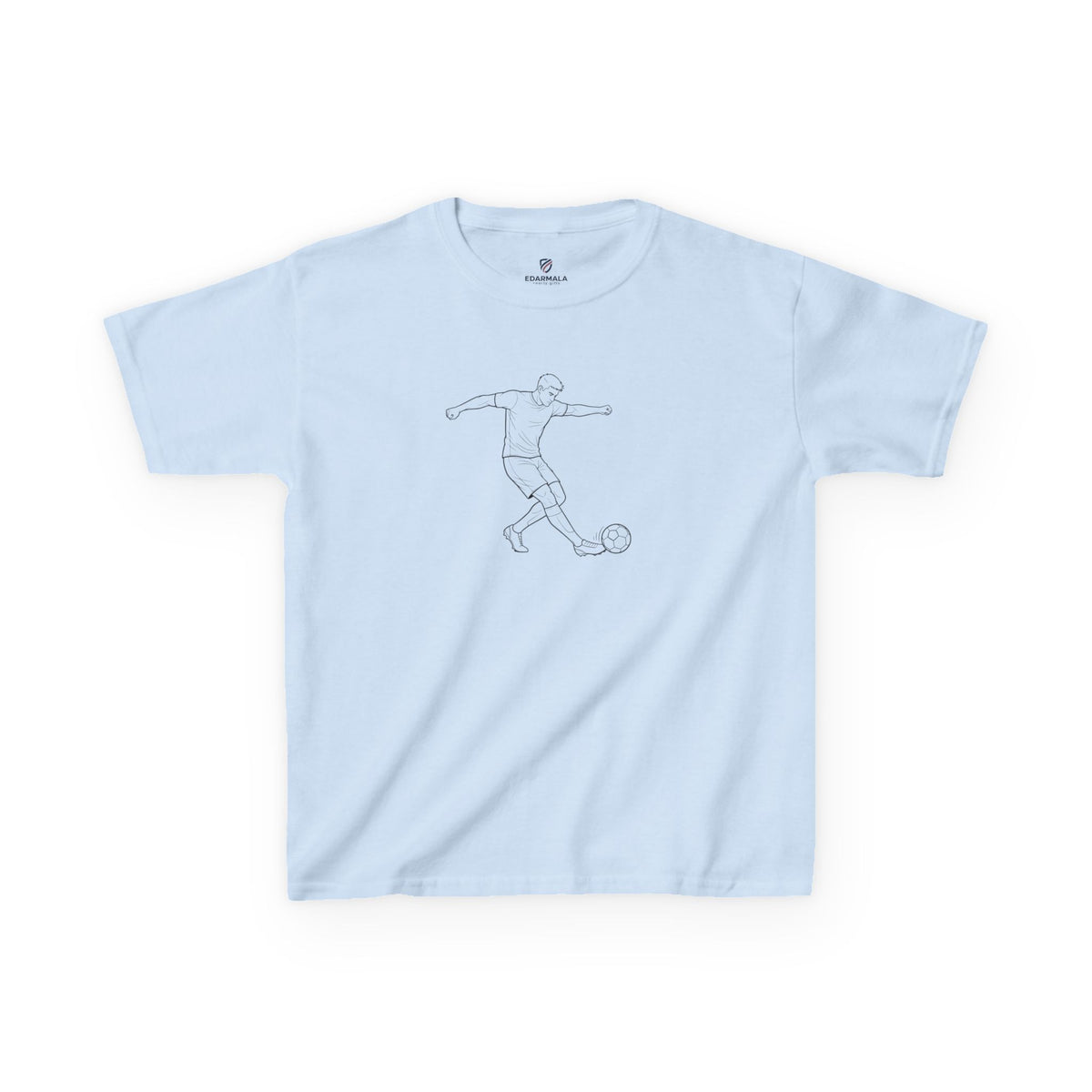 T Shirt Kids, Football, Free Kick minimalist sketch design, Cotton, Various Colours
