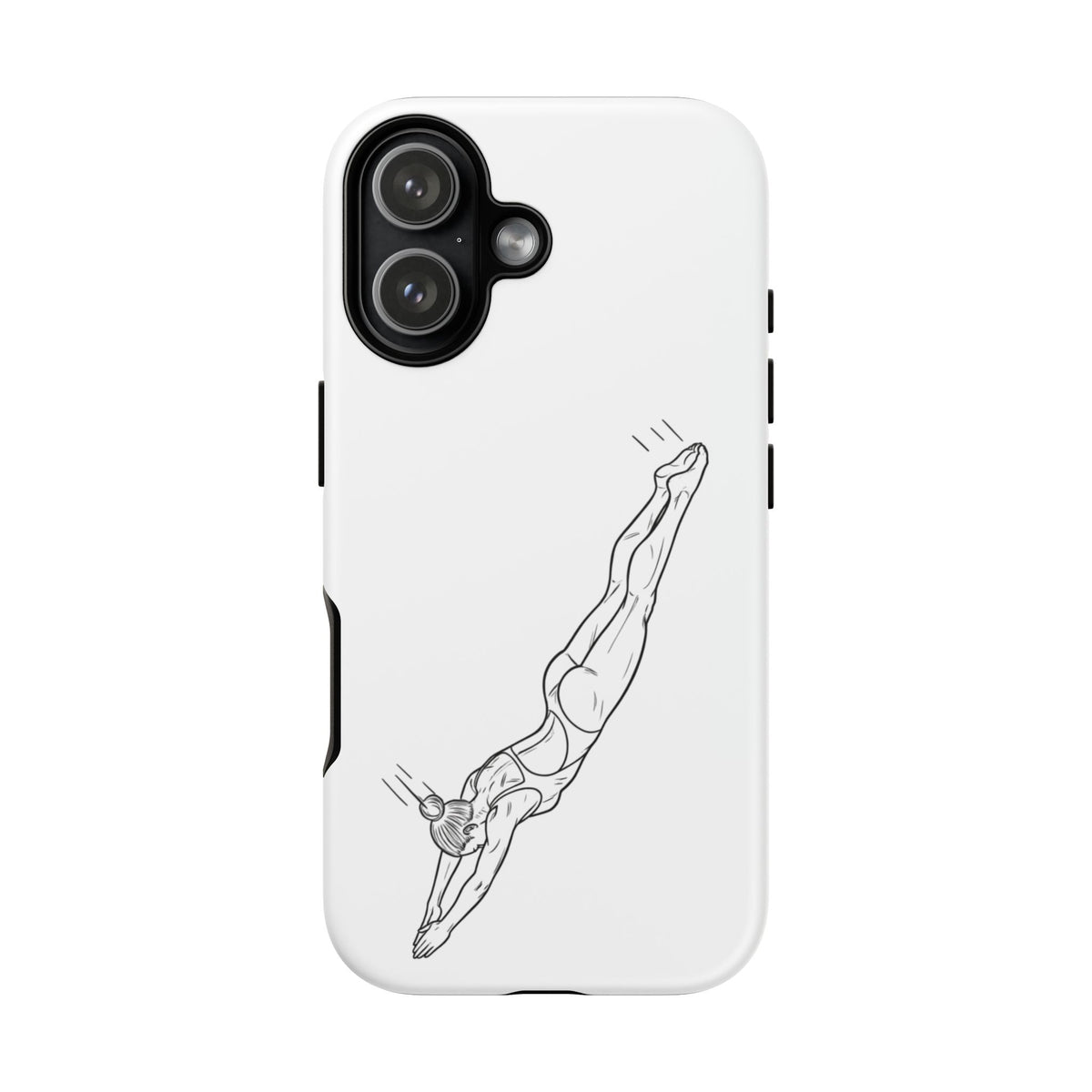 Phone Case, Platform Diver Minimalist Sketch, Tough Case