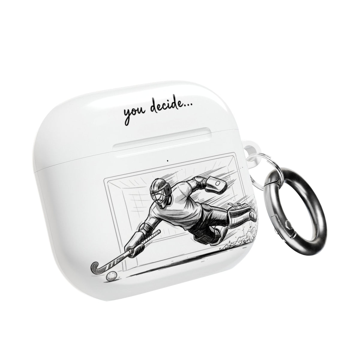 AirPods Case Protective Cover  - Hockey Goalie Design | Hero or Villain -  'You Decide'