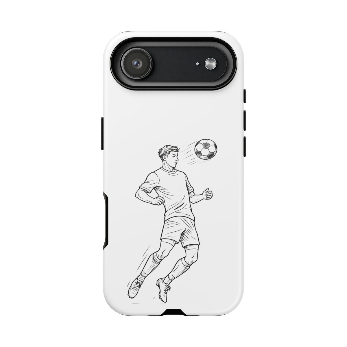 Phone Case, Football Chest-control Minimalist sketch Design, Tough Case