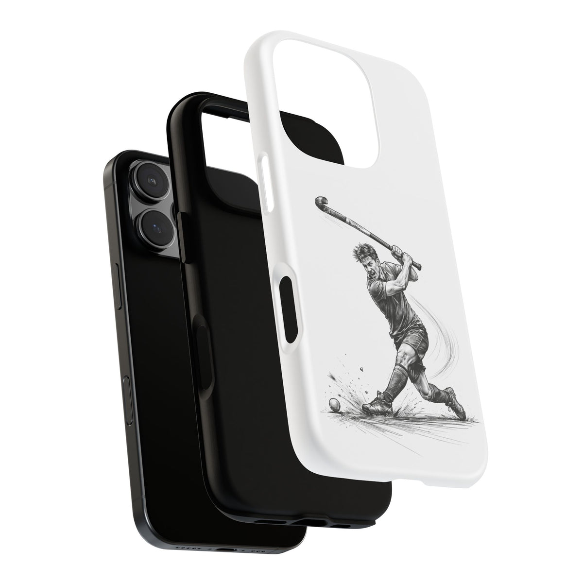 Phone case, Male Hockey Player Tomahawk Sketch,  Tough case