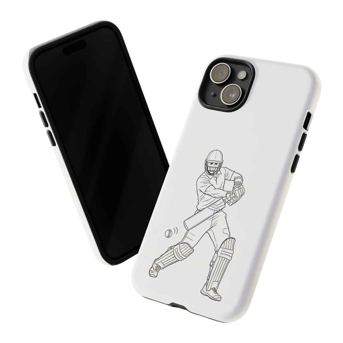 Phone Case, Cricket Batsman Sketch, Tough Case