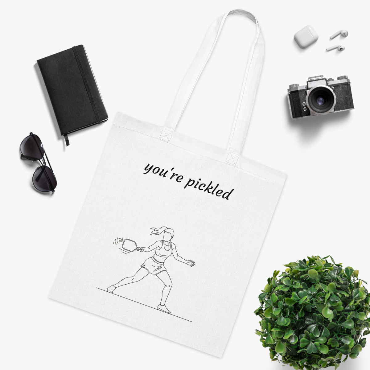Bag, Racket Sports, You're Pickled design, Cotton Tote (printed one side)