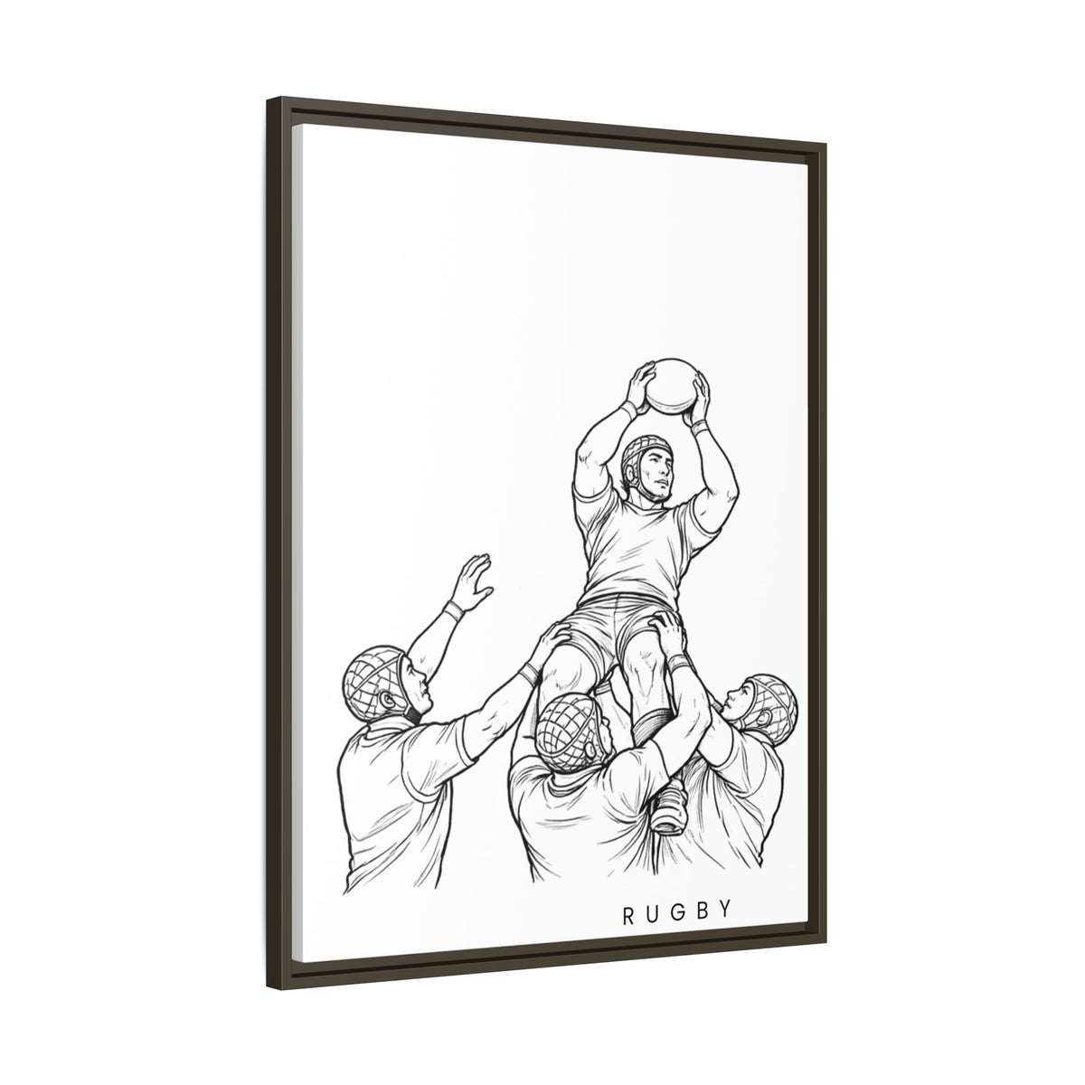 Print, Rugby Line-Out, Matte Canvas Print Framed Art