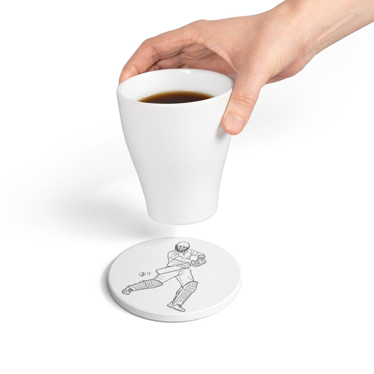 Coaster, Cricket Batsman, Ceramic