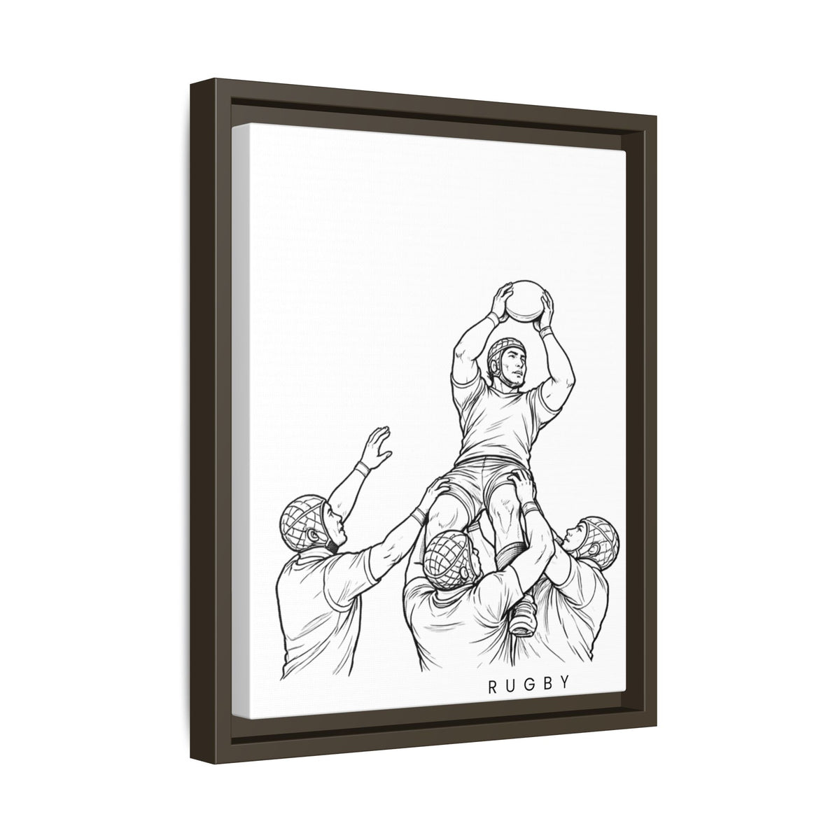 Print, Rugby Line-Out, Matte Canvas Print Framed Art