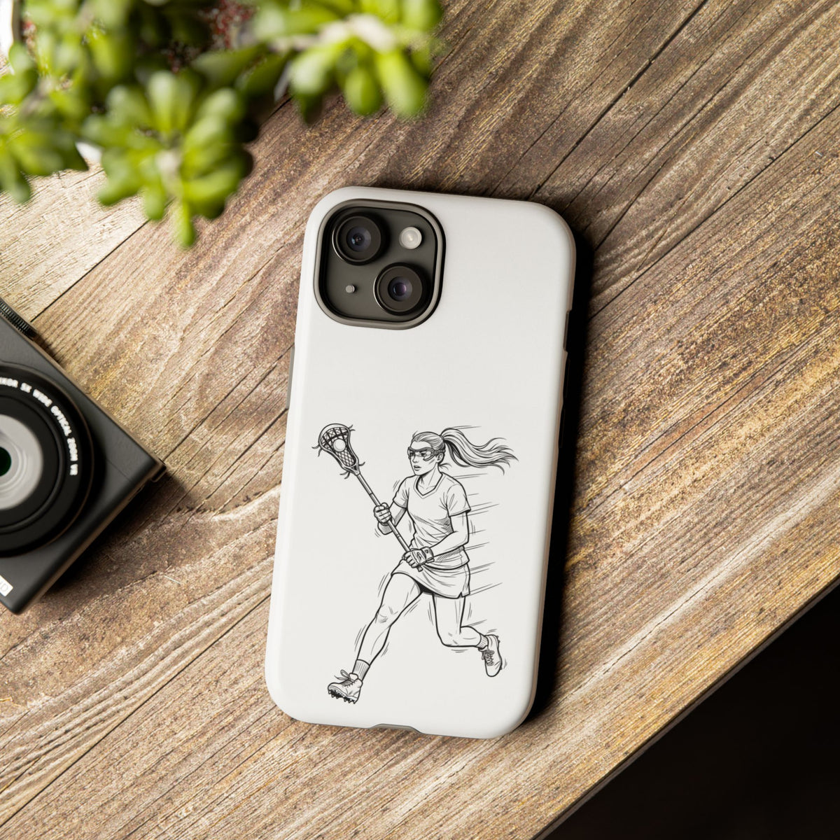 Phone Case, Lacrosse Player Sketch, Tough Case