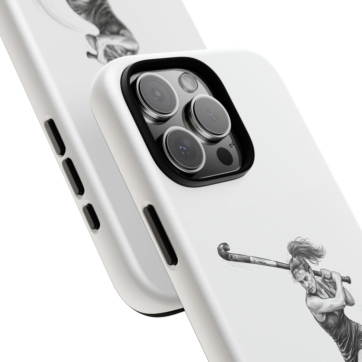 Phone Case, Hockey, Female Player "Tomahawk" shot design, Tough Case