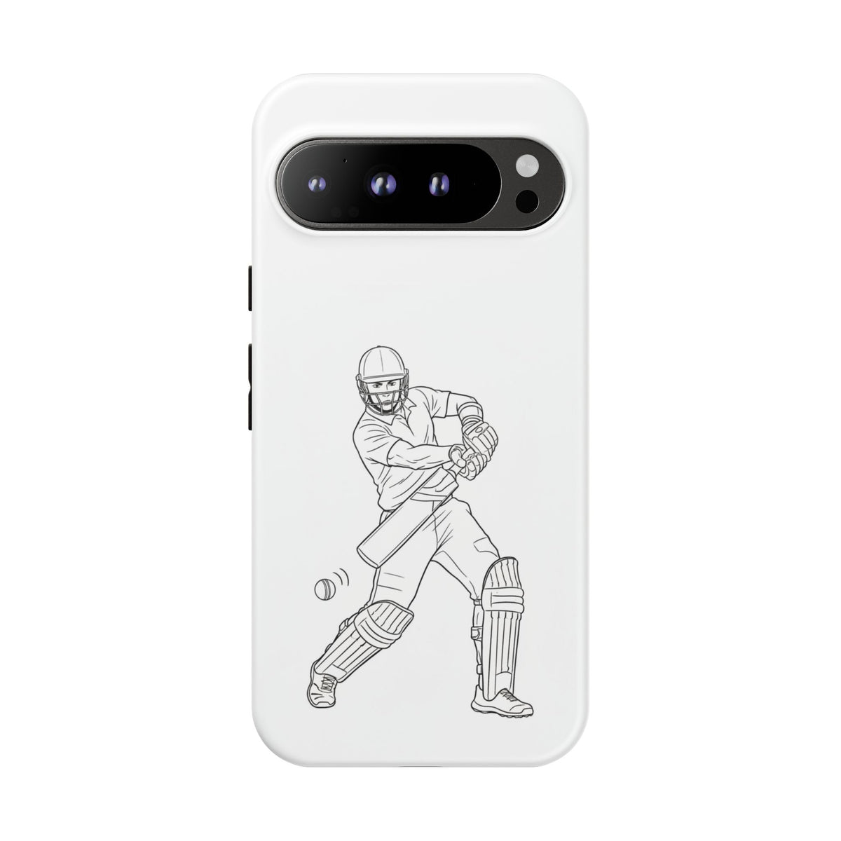 Phone Case, Cricket Batsman Sketch, Tough Case