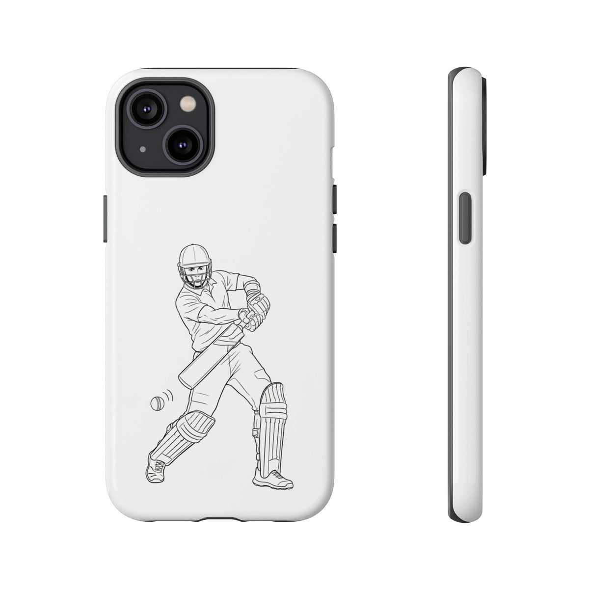 Phone Case, Cricket Batsman Sketch, Tough Case