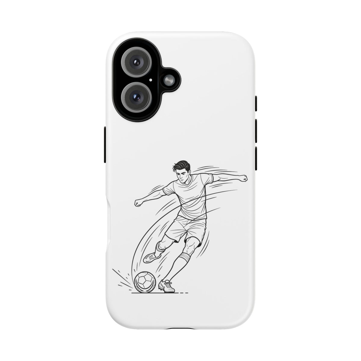 Phone Case, Football Free Kick / Strike Minimalist sketch Design, Tough Case