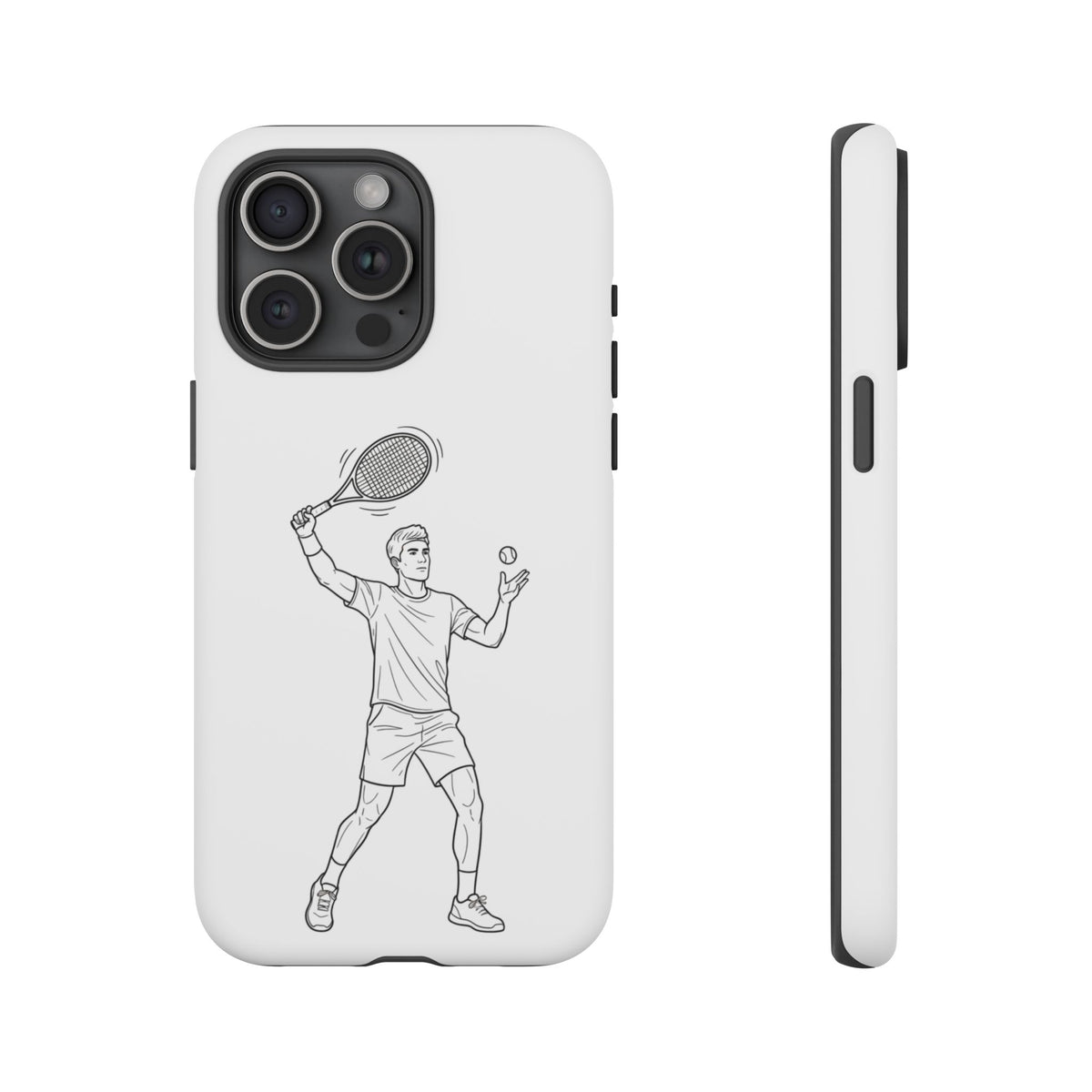 Phone Case, Racket Sports, Tennis Player overhead shot Design, Tough Case