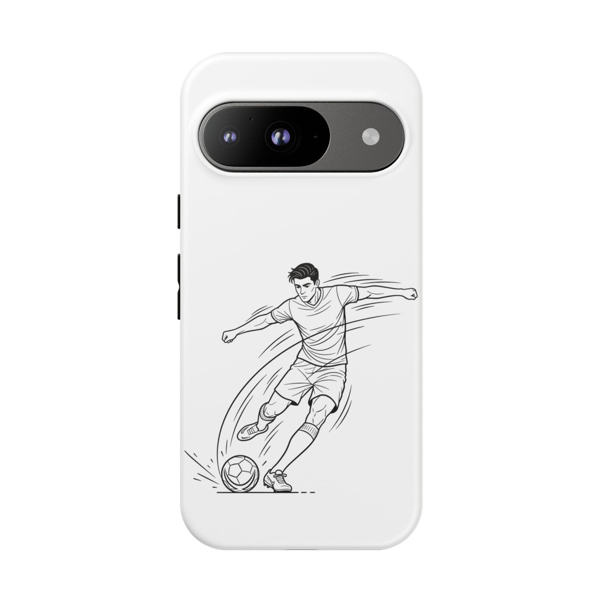 Phone Case, Football Free Kick / Strike Minimalist sketch Design, Tough Case