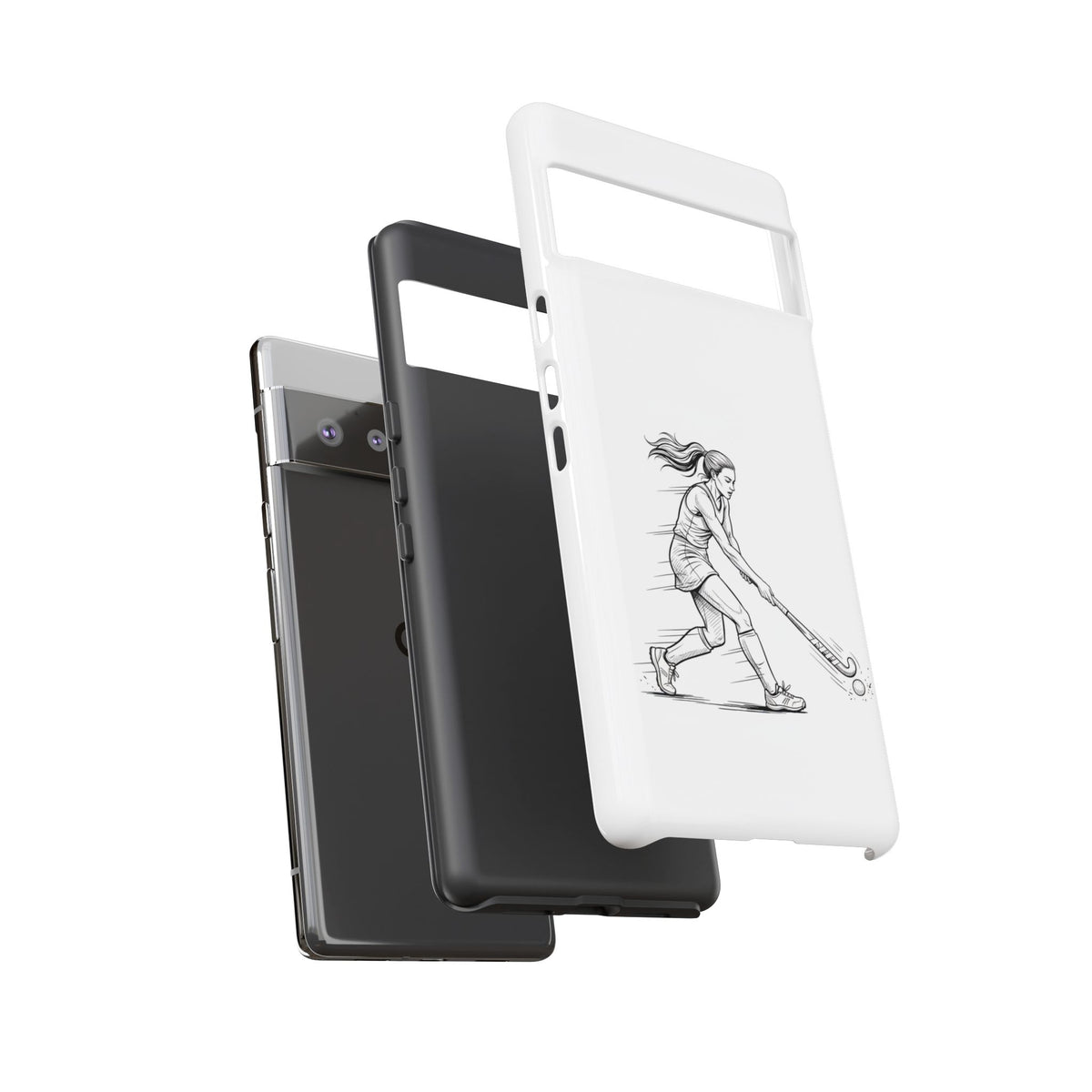 Phone Case, Hockey, Female  Player Minimalist sketch design, Tough Case