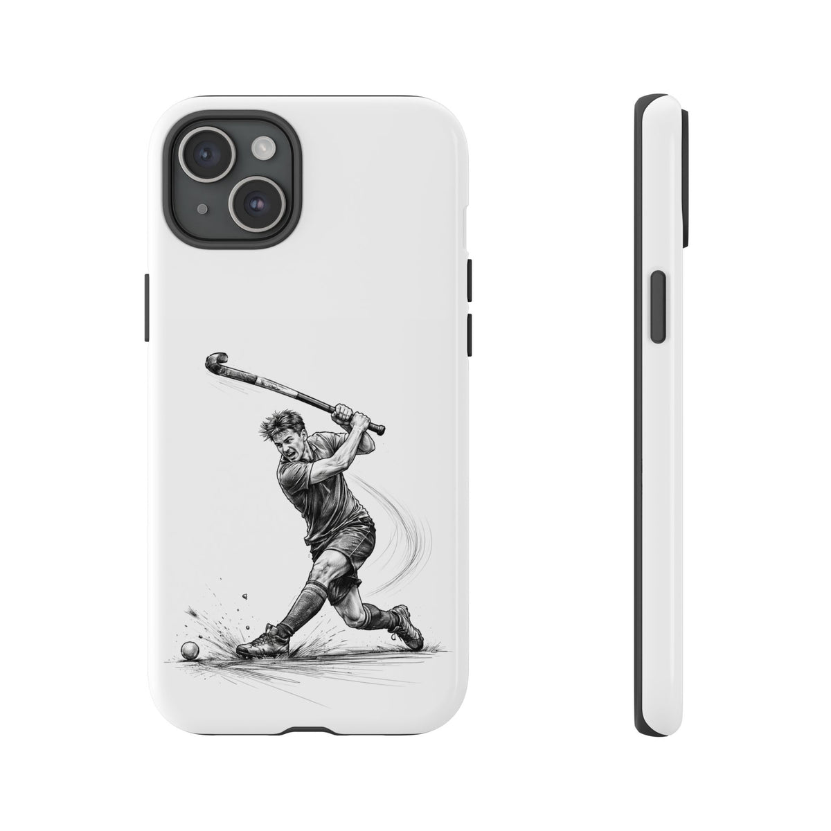 Phone case, Male Hockey Player Tomahawk Sketch,  Tough case