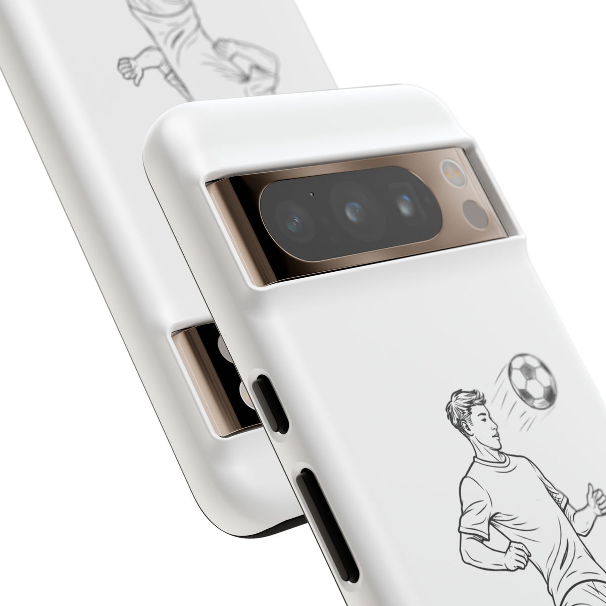 Phone Case, Football Chest-control Minimalist sketch Design, Tough Case