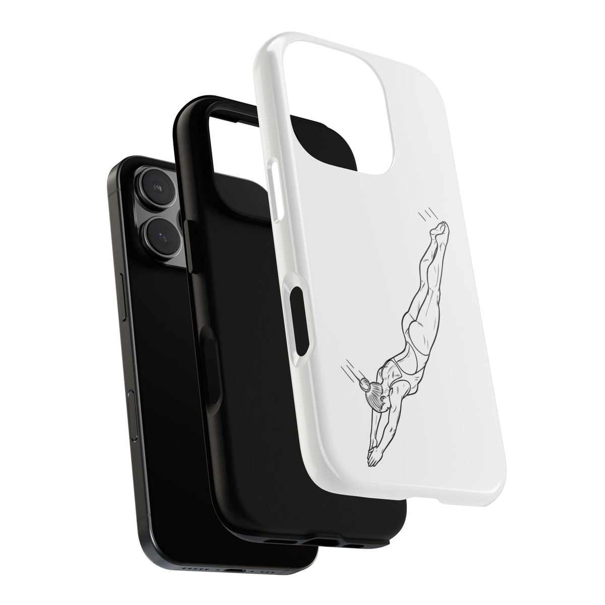 Phone Case, Platform Diver Minimalist Sketch, Tough Case