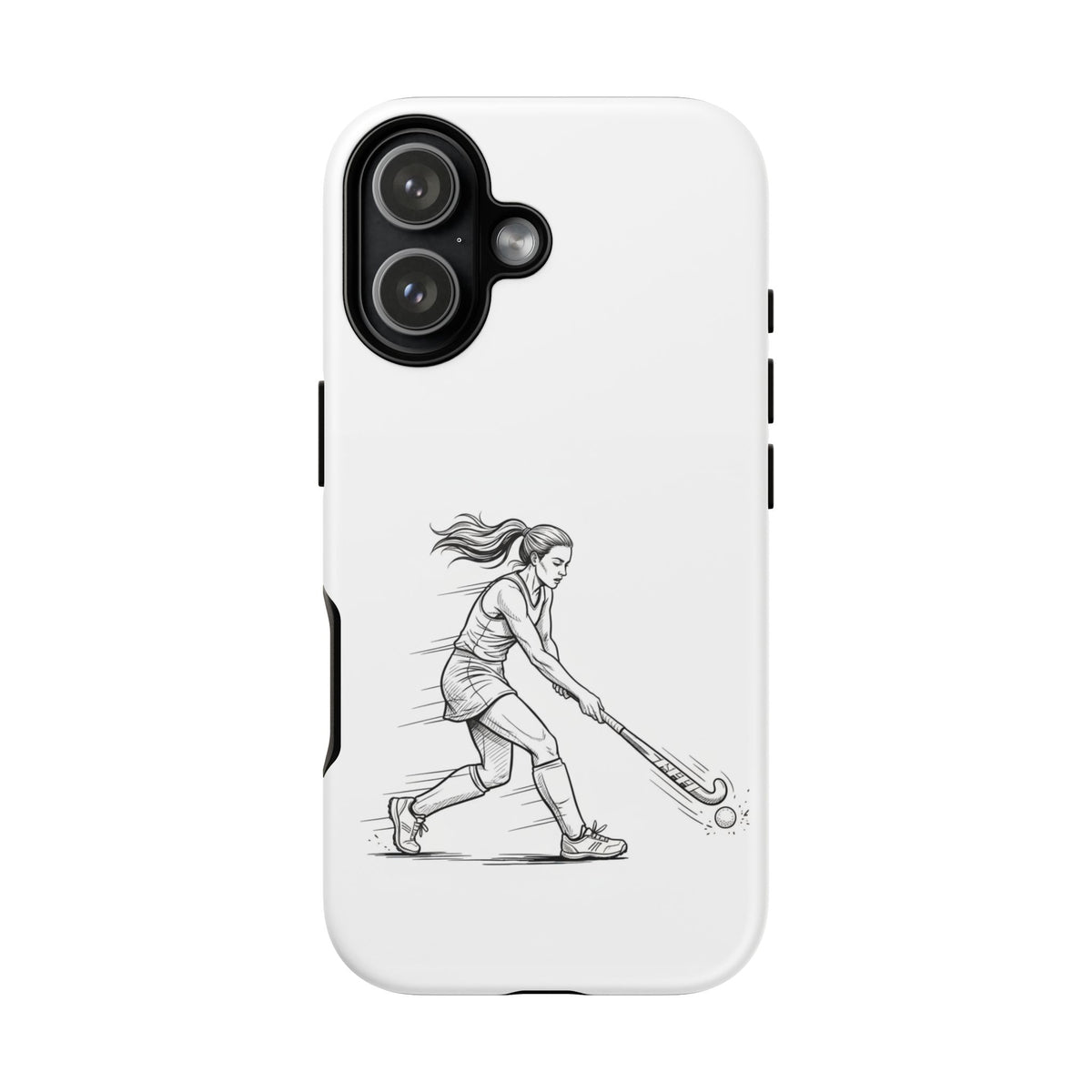 Phone Case, Hockey, Female  Player Minimalist sketch design, Tough Case