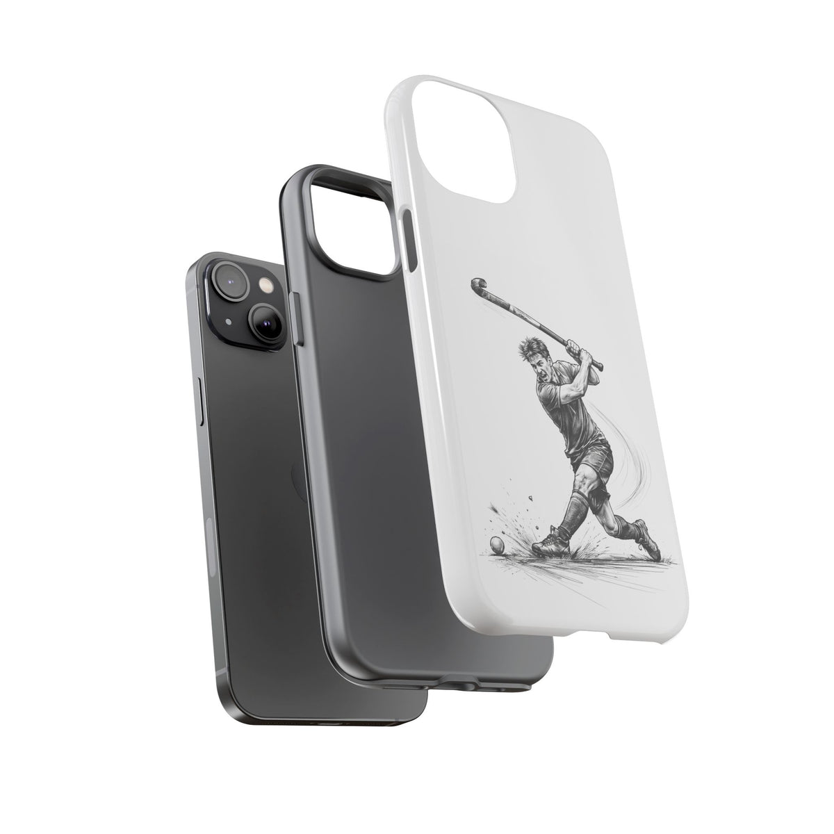 Phone case, Male Hockey Player Tomahawk Sketch,  Tough case
