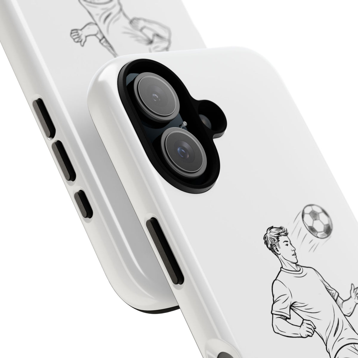 Phone Case, Football Chest-control Minimalist sketch Design, Tough Case