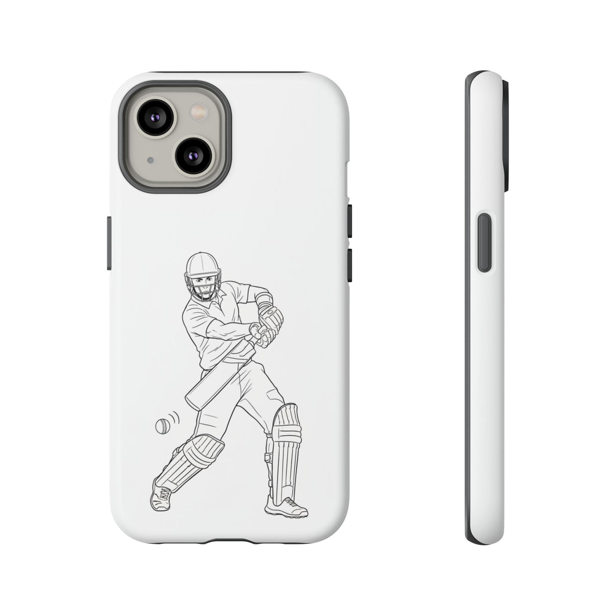 Phone Case, Cricket Batsman Sketch, Tough Case