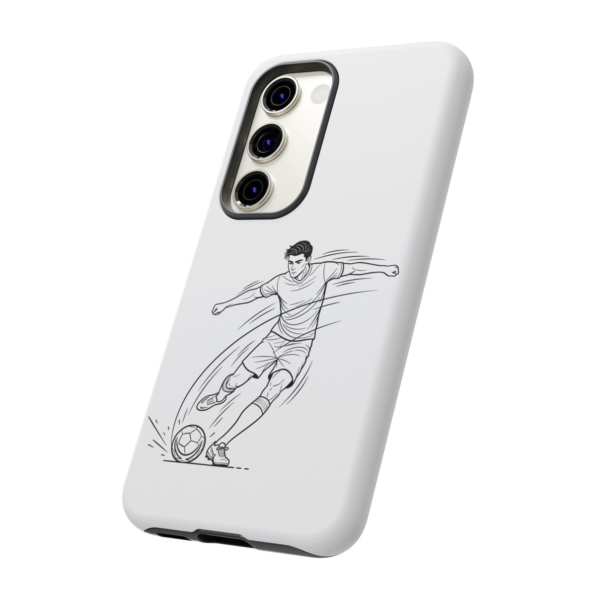 Phone Case, Football Free Kick / Strike Minimalist sketch Design, Tough Case