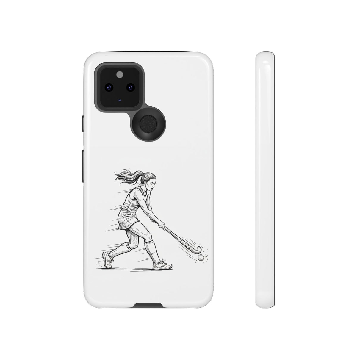 Phone Case, Hockey, Female  Player Minimalist sketch design, Tough Case