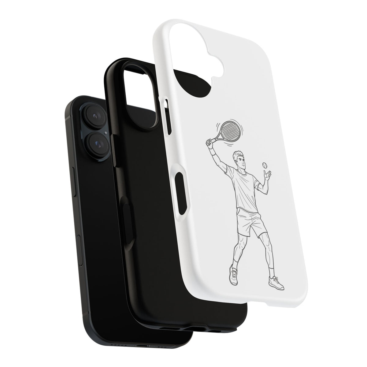 Phone Case, Racket Sports, Tennis Player overhead shot Design, Tough Case