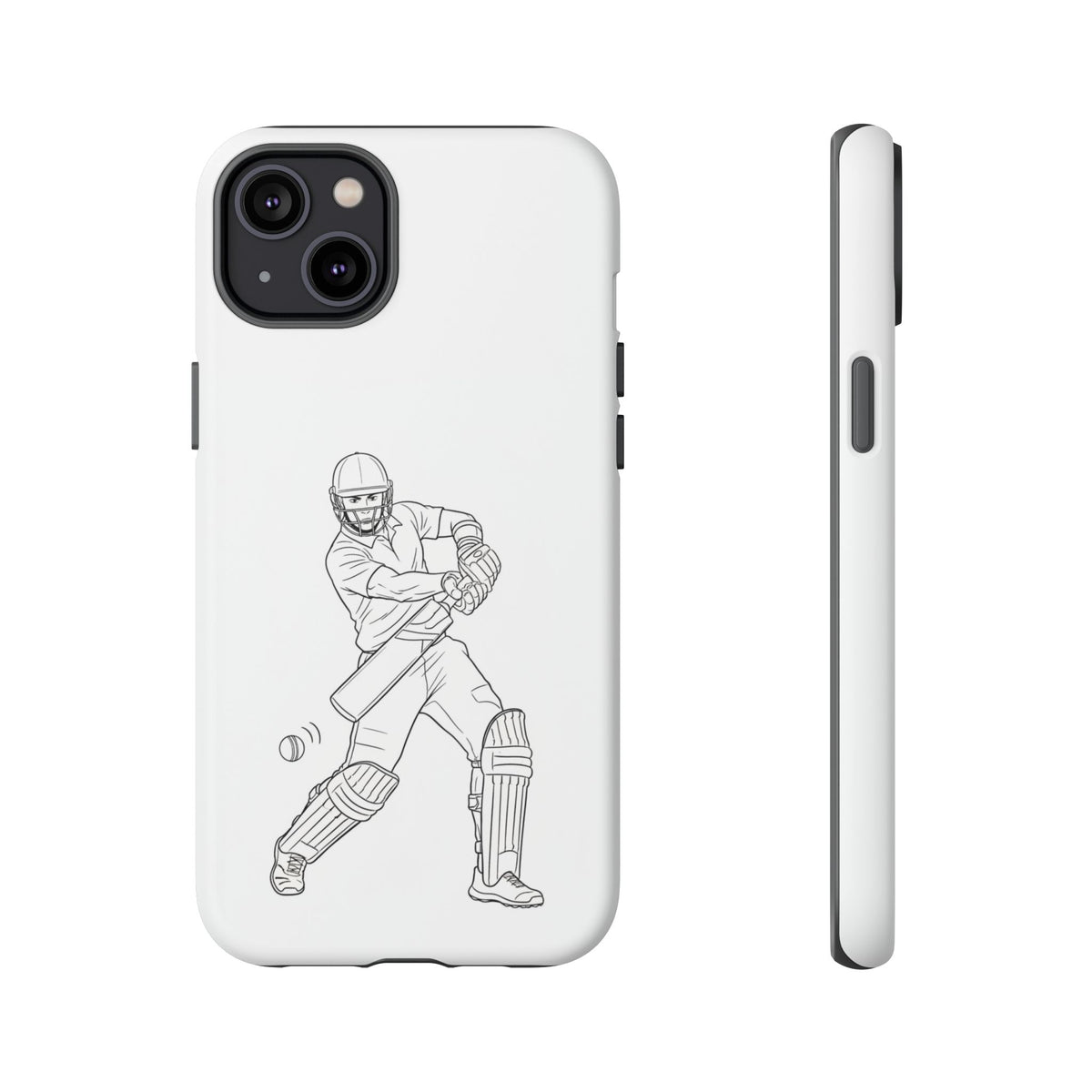 Phone Case, Cricket Batsman Sketch, Tough Case