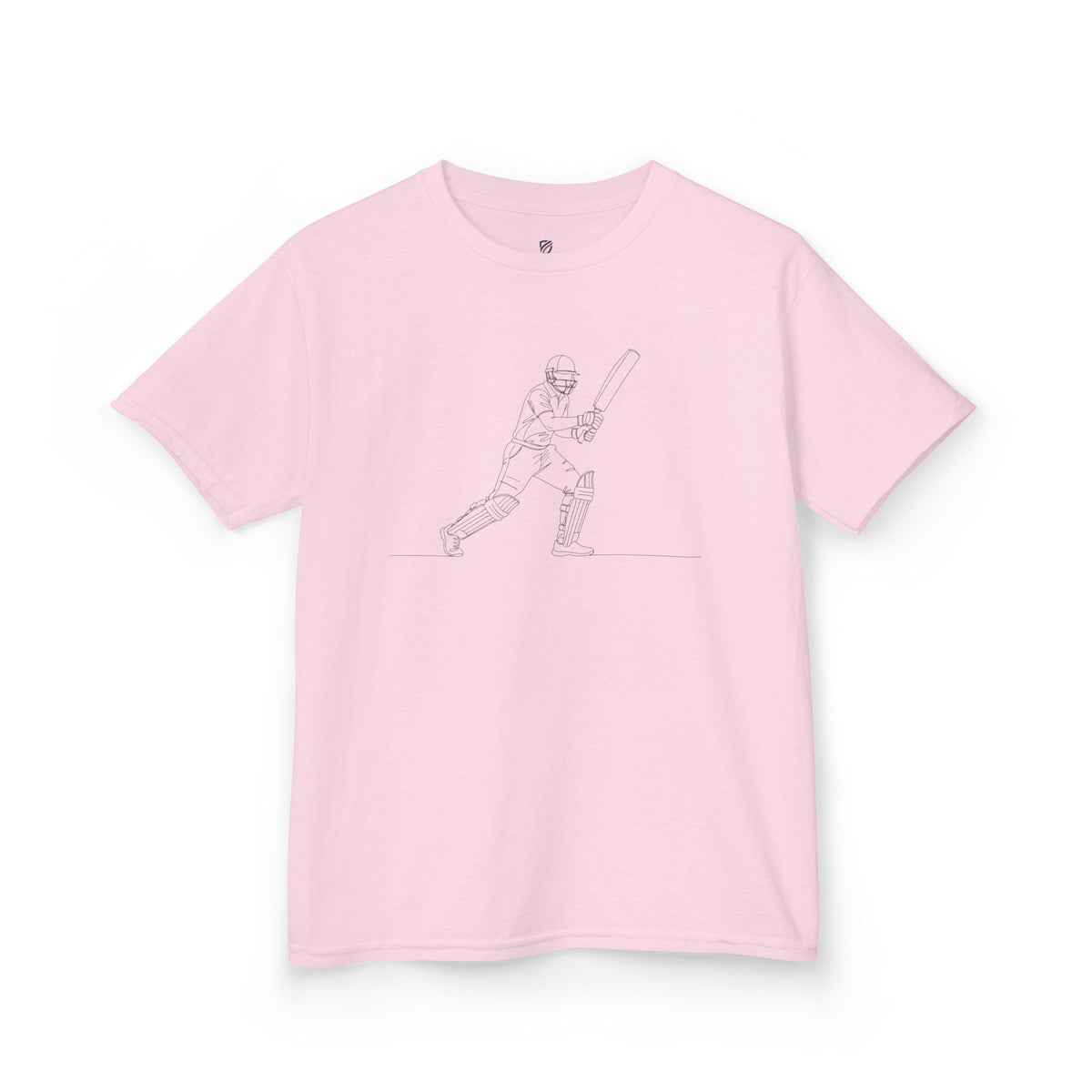 T Shirt Kids, Cricket Batsman 2 minimalist sketch design, Cotton, Various Colours